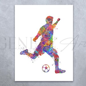 Football Watercolour Art Print  - Male Football Poster - Gift for Son - Soccer Poster - Soccer Wall Decor - Soccer Artwork Boy nursery decor