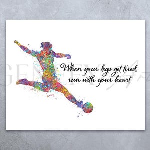 Arte de citação motivacional esportiva - pôster de garota do futebol - impressão de citação motivacional de futebol - jogadora de futebol - citação inspiradora de futebol
