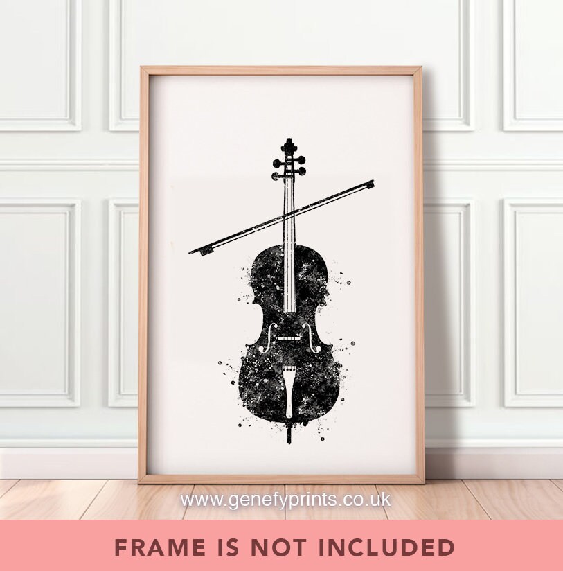 Digital Prints Art & Collectibles Prints Cello Violin Poster Music Art ...