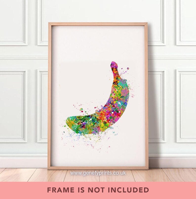 Banana Watercolor Art Print Banana Portrait Banana Poster Etsy