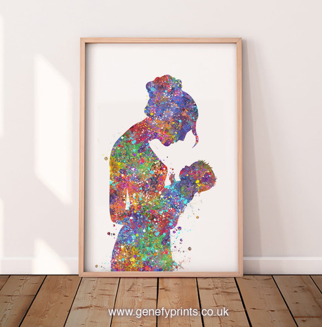 Mother and Baby Watercolor Art Print: Motherhood Gift - Etsy