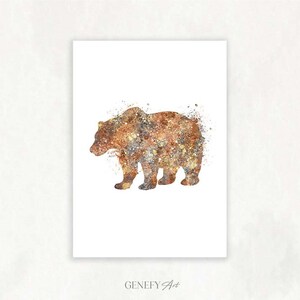 Bear Watercolour Art Print Bear Print Bear Portrait Bear Poster Wildlife Poster Wildlife Print Housewarming Gift image 1