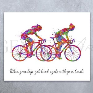 Cycling Inspirational Quote Art Print: Gift for Cyclist