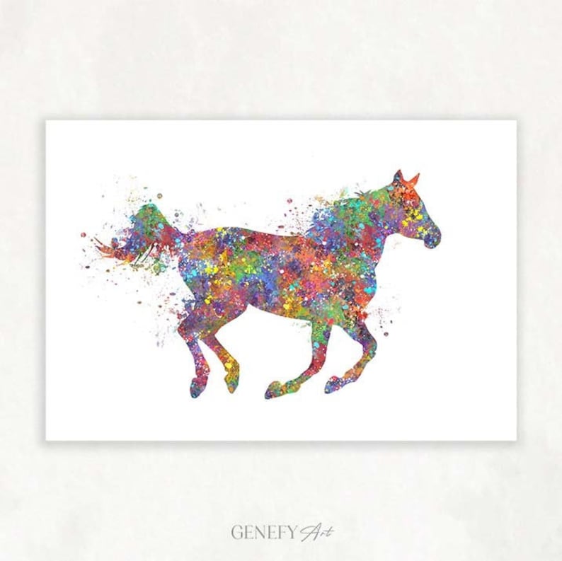 Horse Watercolor Print Equestrian Gift Ideas Gift for Equestrian Horse Wall Art Home Decor Ideas House Warming Gift image 1