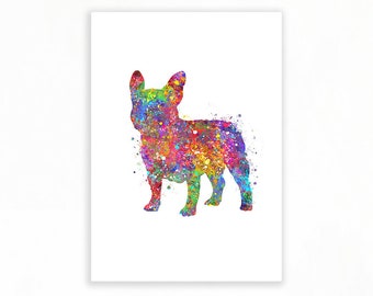 French Bulldog Watercolour Print - French Bulldog Poster - Nursery Prints - Bulldog Wall Decor - Nursery Wall Decor - Gift for Dog Lover