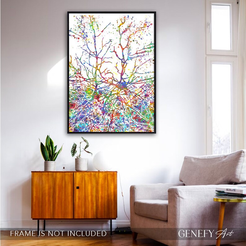 Watercolor Neural Network Art Print: Abstract Neurology Poster - Etsy
