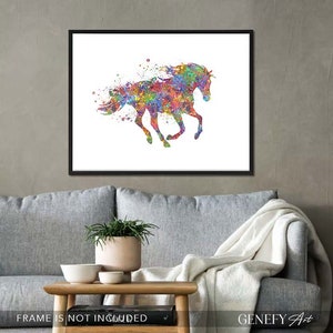 Horse Watercolour Art Print Horse Watercolour Print Gift for Equestrian Housewarming Gift Horse Prints Horse Poster image 3