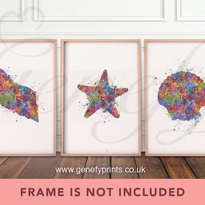 Seashell Watercolor Art Print Set: Starfish Wall Decor
