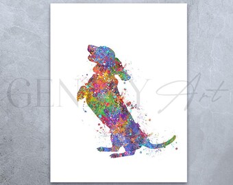Dachshund Watercolor Art Print: Dog Lover Gift