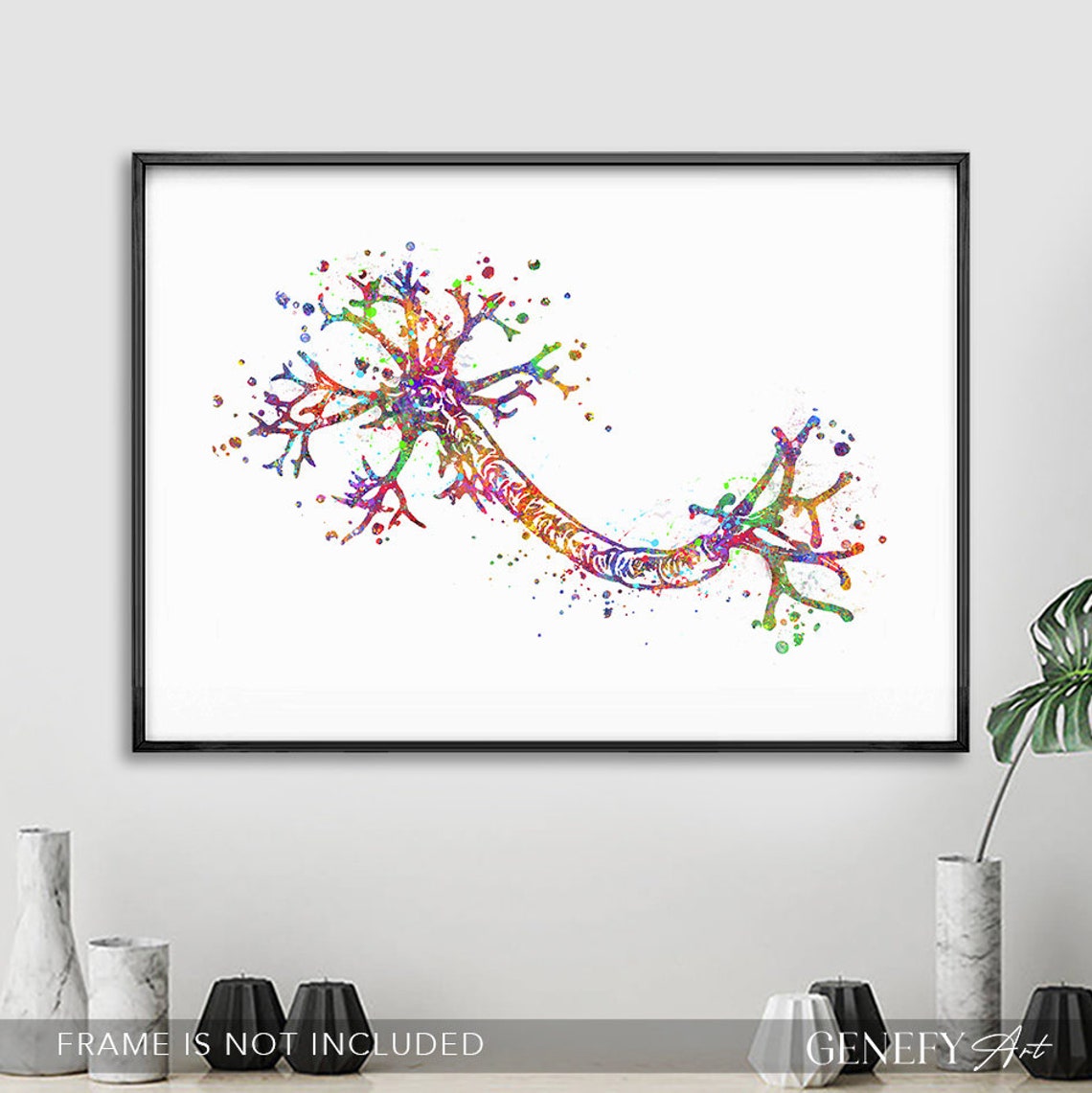 Nerve Cell Watercolor Art Print: Abstract Neurology Poster - Etsy