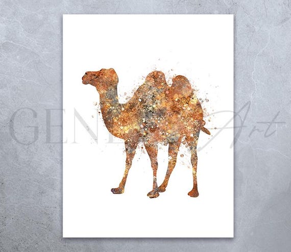 Camel Watercolor Art Print: Desert Animal Poster