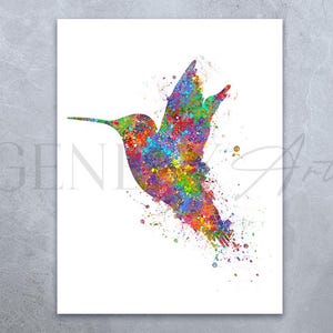 Kolibri Aquarell Art Print - Kolibri Drucke - Kolibri Wandkunst - Kolibri Wanddekor - Kolibri Portrait