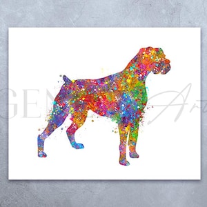 Boxer Watercolour Art Print, Boxer Prints, Gift for Dog Lover, Gift for Her, Boxer Wall Art Decor, Housewarming Gift