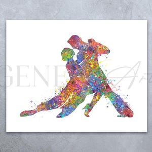 Paar tanzen Salsa Aquarell Kunst Druck - Paar tanzen Aquarell Poster - Salsa Tanz Kunst - Tanzende Wanddekoration