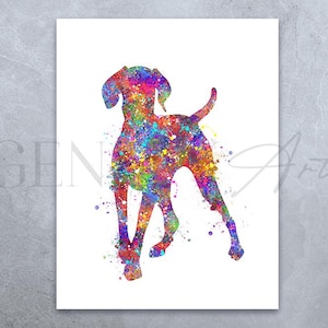Ungarischer Vizsla Aquarell Hundedruck