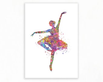 Ballerina Watercolor Art Print  - Ballerina Watercolor Poster - Gift for Daughter - Ballet Poster - Nursery Wall Decor - Dancer Poster