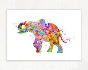 Elephant Watercolour Art Print - Elephant Print - Elephant Poster - Elephant Watercolour Art - Elephant Abstract Art