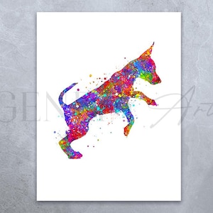 Miniature Pinscher Watercolor Art Print - Miniature Pinscher Prints , Gift for Dog Lover, Gift for Her, Dog Wall Art, House Warming Gift