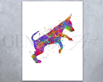 Miniature Pinscher Watercolor Art Print: Dog Lover Gift