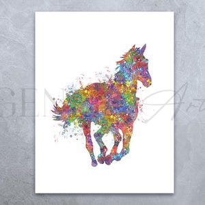 Horse Running Watercolor Print - Horse Poster - Horse Lover Gift Ideas - Horse Riding Gift - House Warming Gift - Horse Gift Ideas