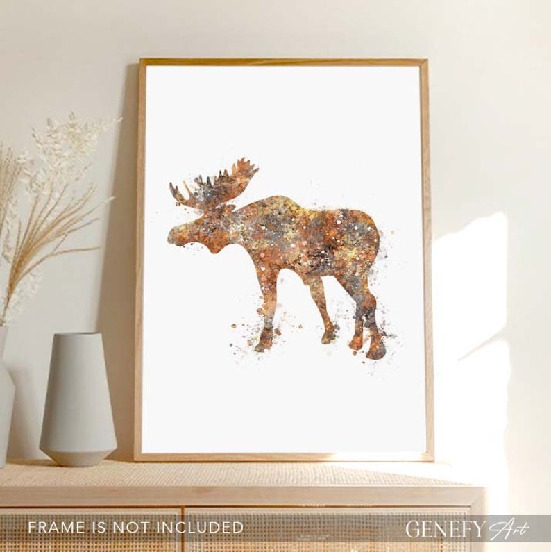 Moose Watercolor Art Print Moose Portrait Moose Art Print Moose Wall Decor Moose Wall Art Moose Decoration Housewarming Gift image 5