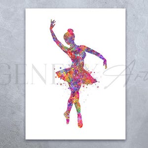 Ballerina Watercolor Art Print  - Ballerina Watercolor Poster - Dancing Print - Ballerina Dance Poster - Ballet Poster - Nursery Wall Decor
