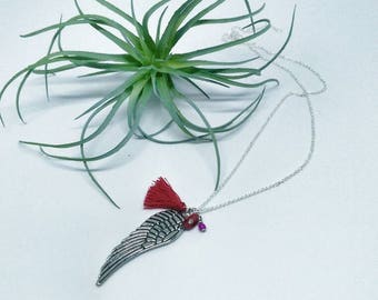 Wing pendant necklace. Angel. Pendant. Necklace. Wing. Handmade. Gift.