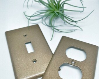 Rose gold light switch and plug in plate. Outlet cover. Rose gold decor. Bedroom decor. Office decor. Rose gold. Light switch. Home decor.