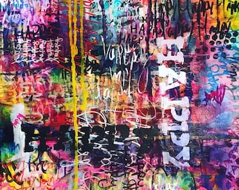 Original Abstrakt, Acryl Malerei, Zeitgenössische Kunst, Original Kunst, Wand Kunst, Große Leinwand, Glücklich