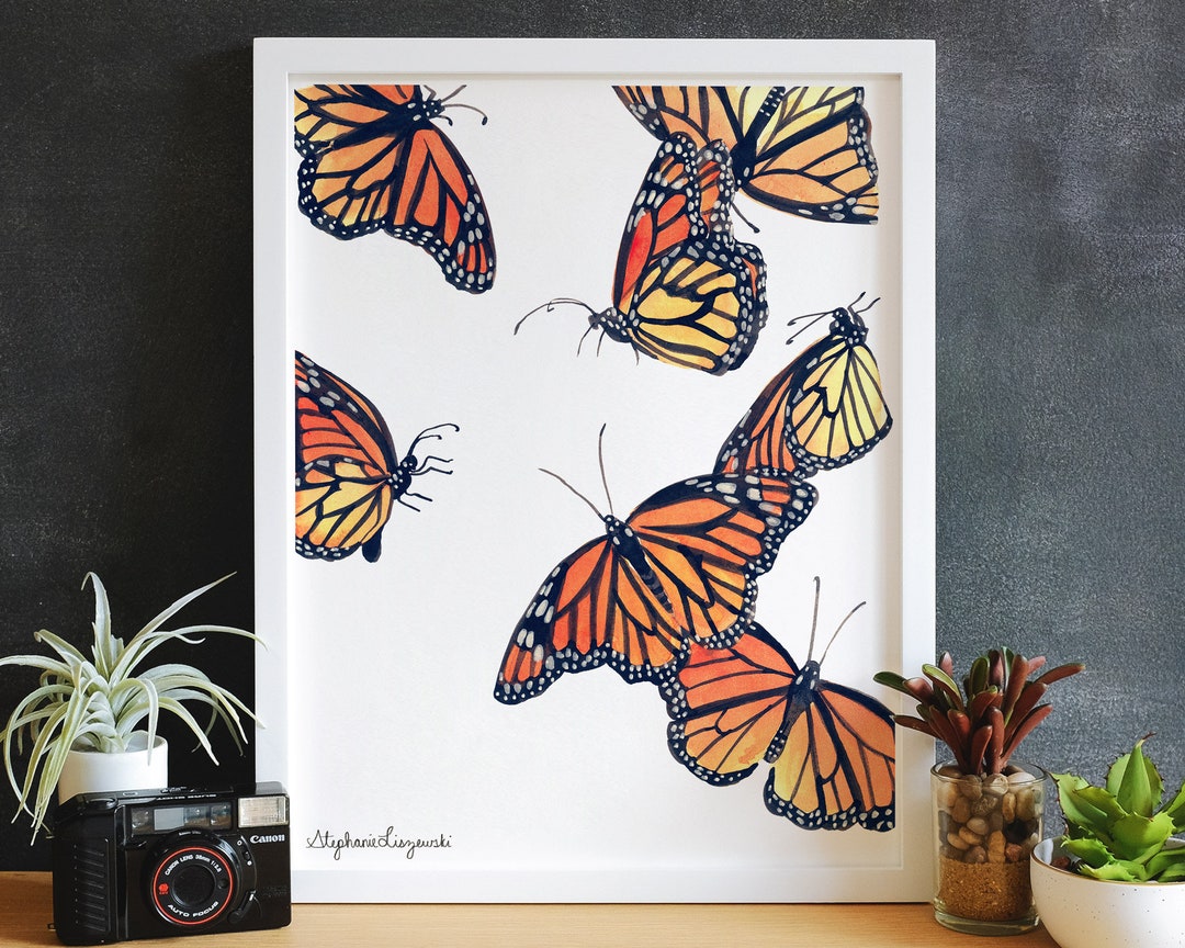 Monarch Butterfly Watercolor Art Print - Etsy