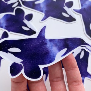 Galaxy Orca Whale Vinyl Decal Sticker, Gift for Ocean Lover, Undersea Inspired Artwork