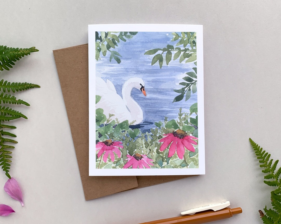 Swan Notecard Set - 4.25