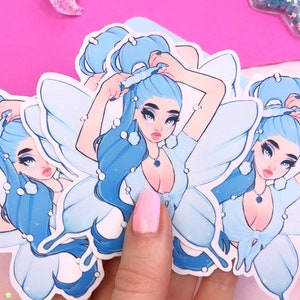 pegatina de hada burbuja, pegatina de cuento de hadas, estética y2k, álbum de recortes, diario, suministros del planificador, kawaii, pegatina mágica azul