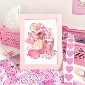 ラブレターガールプリント | 鮮やかな壁アート | かわいい女の子の部屋の壁の装飾