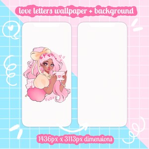 love letters romantic girly wallpaper, ios, android, mobile phone theme, smartphone background, wallpaper set, aesthetic iphone background