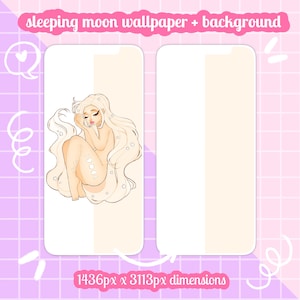 yellow moon girl witchy wallpaper, ios, android, mobile phone theme, smartphone background, wallpaper set, aesthetic iphone background