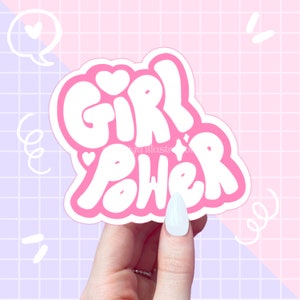 adesivo con slogan Girl Power, adesivi con scritte, adesivi con frasi carine, fiocchi di adesivi, adesivi per diari, adesivi kawaii, estetici, carini
