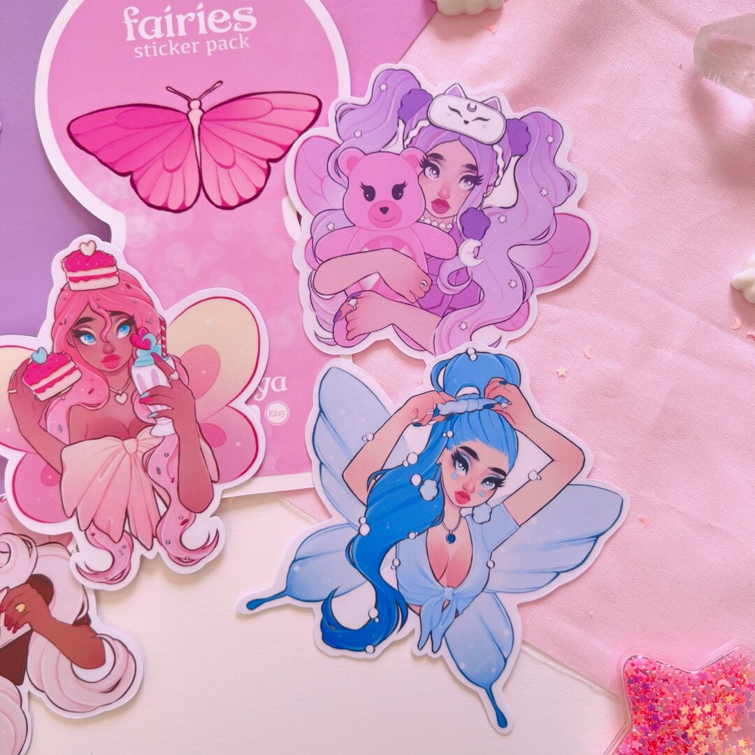 Cute Fairies Sticker Flakes Pack, Faerie Sticker, Planner Stickers ...