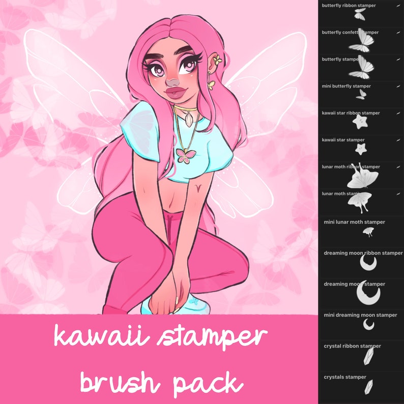Kawaii Stamper Brush Pack Procreate Brushes Digital Etsy UK