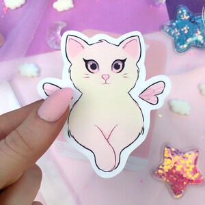 fée kitty chat autocollant flocon, fournitures de journalisation, scrapbooking, furbaby, dame folle de chat, adorable autocollant découpé, fournitures d'artisanat kawaii