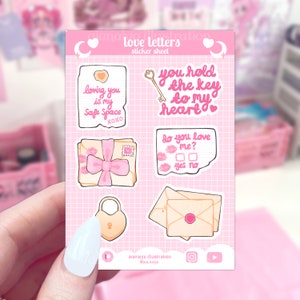 liefdesbrieven en citaten stickervel | premium mat papieren stickervel | liefde citaten stickers