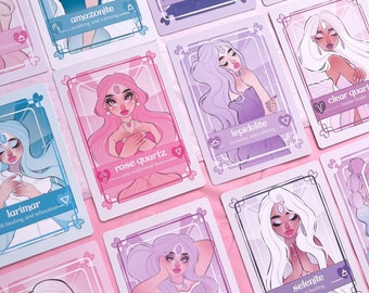 crystal girls oracle deck - affirmation cards, oracle deck, oracle cards, witchy cards, witch starter cards, crystal cards, crystal tarot