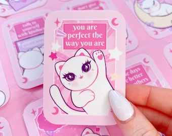 mini pocket self love affirmation cards, 20 cards, oracle deck, uplifting deck, witchy cards, for her, oracle cards, valentines, tarot