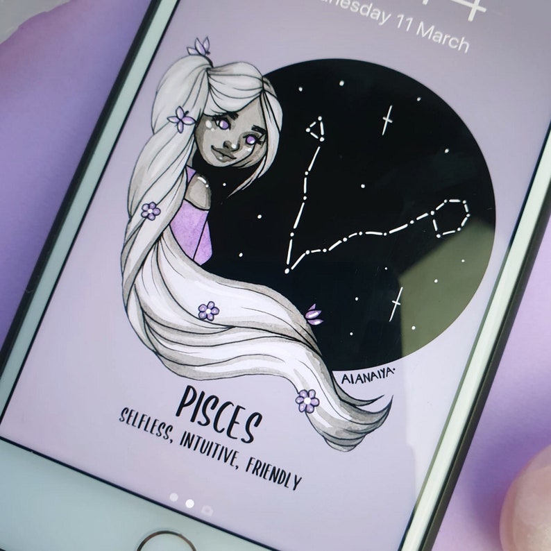 Pisces / phone wallpaper iphone wallpaper wallpaper | Etsy