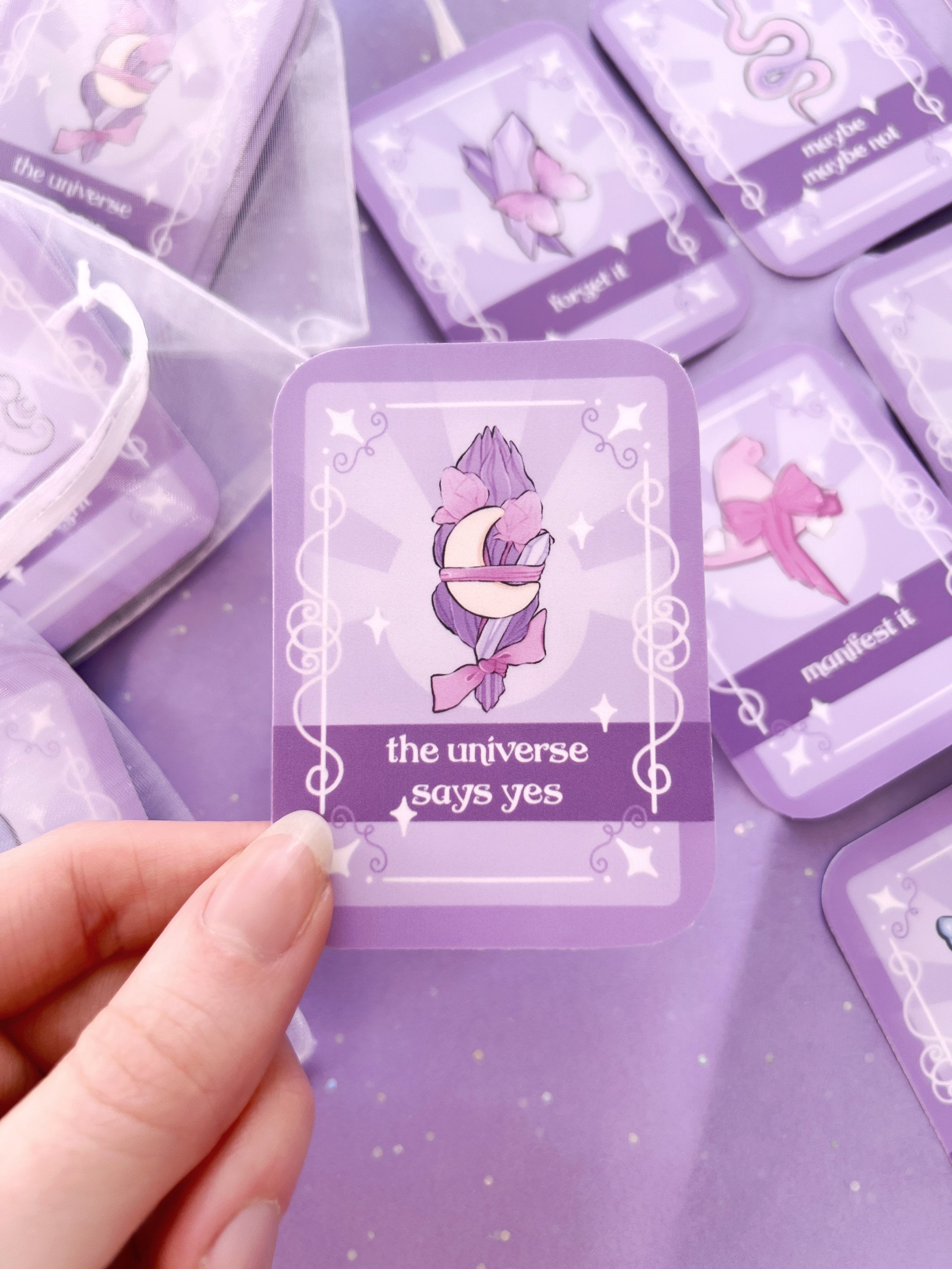 mini pocket fortune telling cards divination, oracle deck, affirmation cards, witchy cards, altar cards, oracle cards, baby witch, tarot