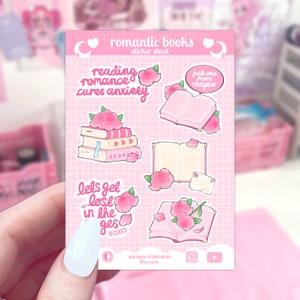 romantisch leesachtig stickervel | premium mat papieren stickervel | romantische stickers