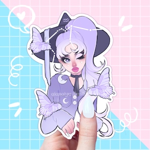 Wassermann Sternzeichen Sternzeichen Hexe Sticker, Witchy Sticker, Sticker Flocke, Journal Sticker, Astronomie, Astrologie, Waage, Zwillinge, Luftzeichen