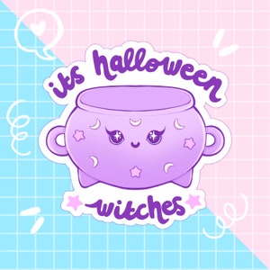 adesivo con slogan del calderone di Halloween, adesivi per scrittura, adesivo con frasi carine, scaglie di adesivi, adesivi per diario, adesivi kawaii, estetici, carini