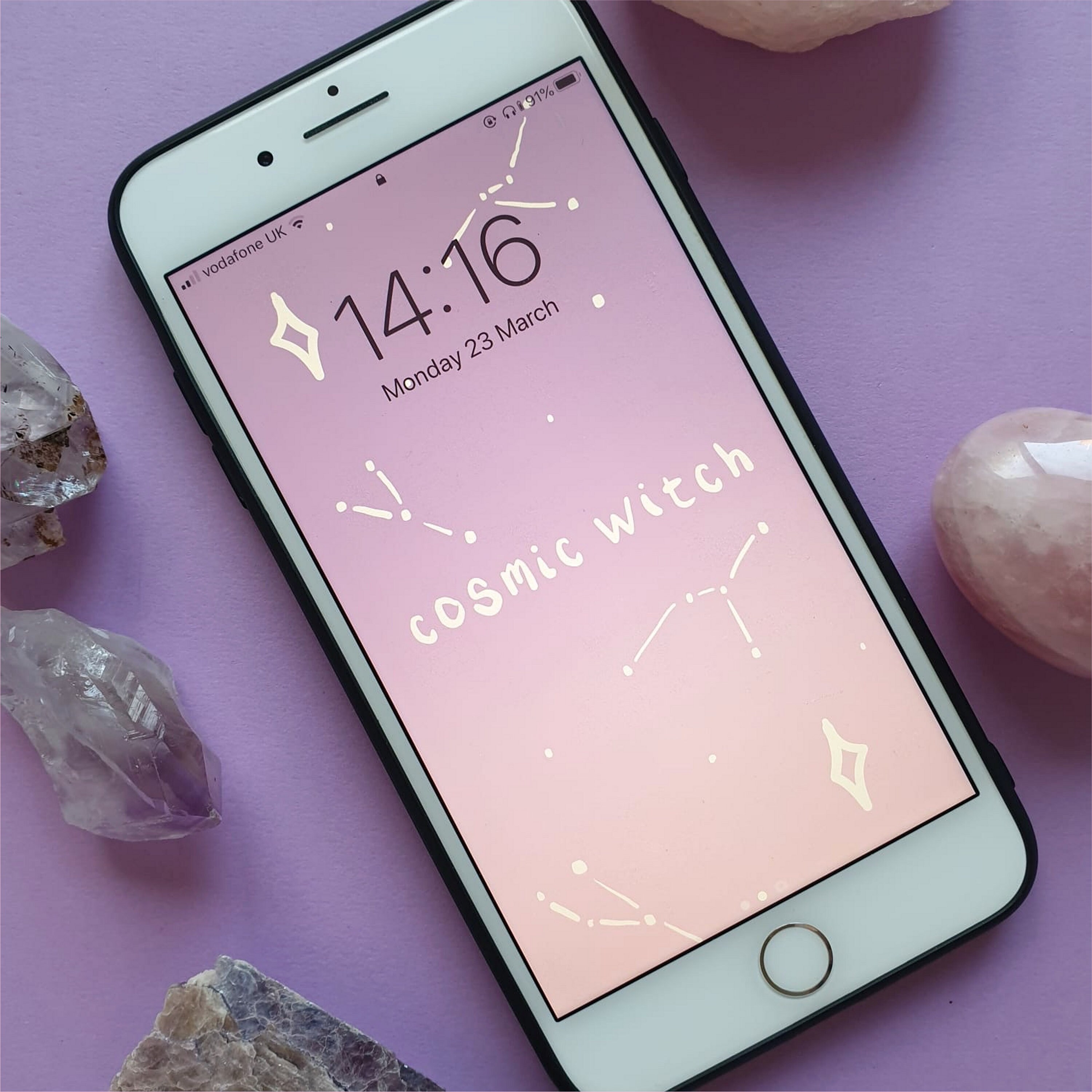 Cosmic Witch Phone Wallpaper Iphone Wallpaper Wallpaper Etsy