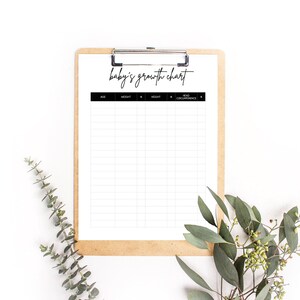 Babygroeimeter - INSTANT DOWNLOAD - Newborn Tracker Chart, Minimalistische Neutrale Kinderkamer, Modern Decor - Afdrukbare tekenmeetbladen